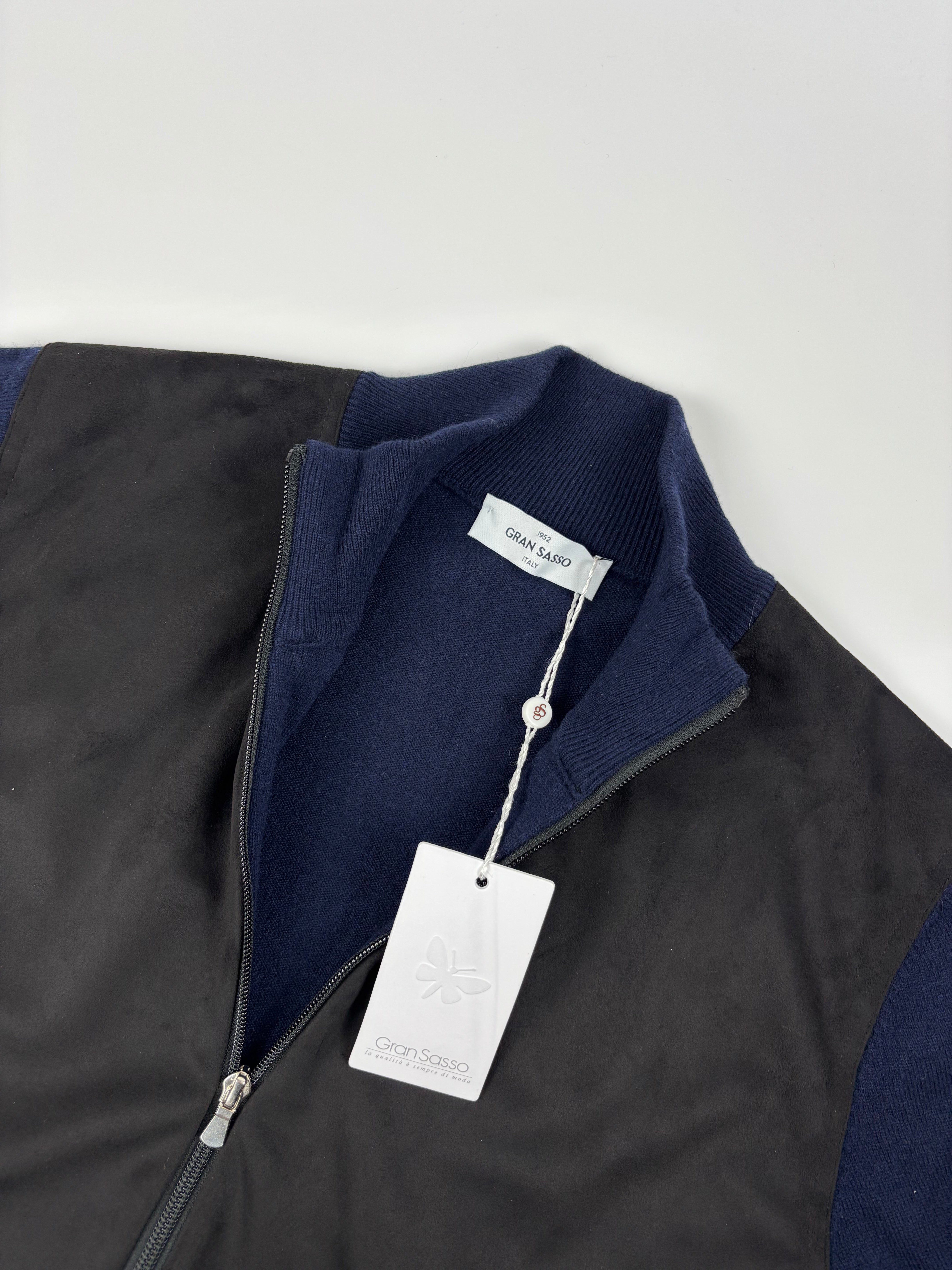Gran Sasso Padded Suede Cardigan Jacket