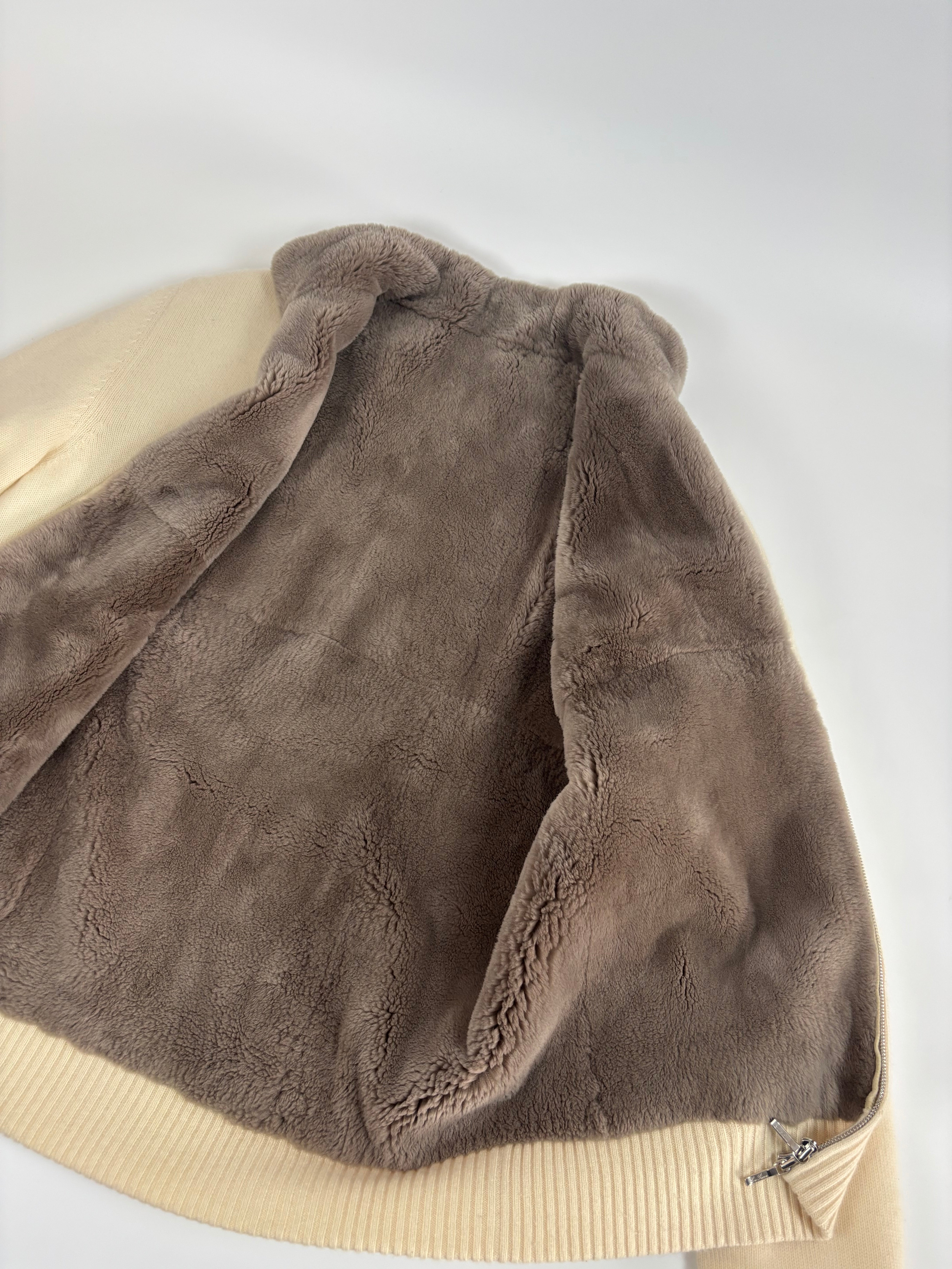 Loro Piana Baby Cashmere Castorino Fur Cardigan
